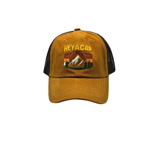 Heya custom made Retro Mountain Patch Mesh Back Trucker Hat