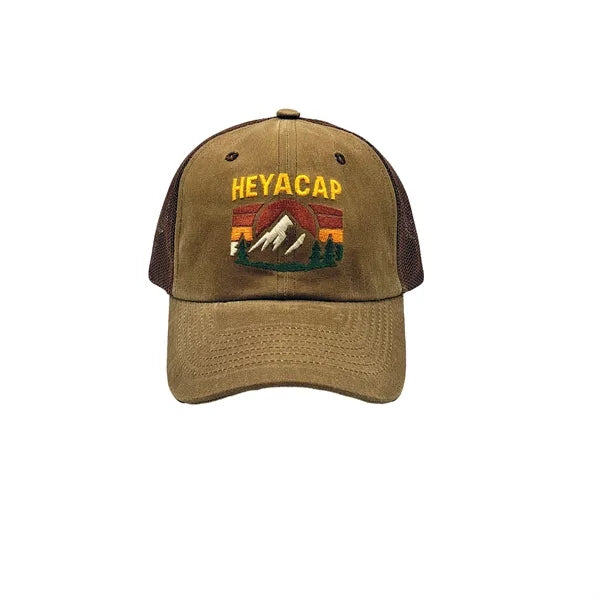 Heya custom made Retro Mountain Patch Mesh Back Trucker Hat