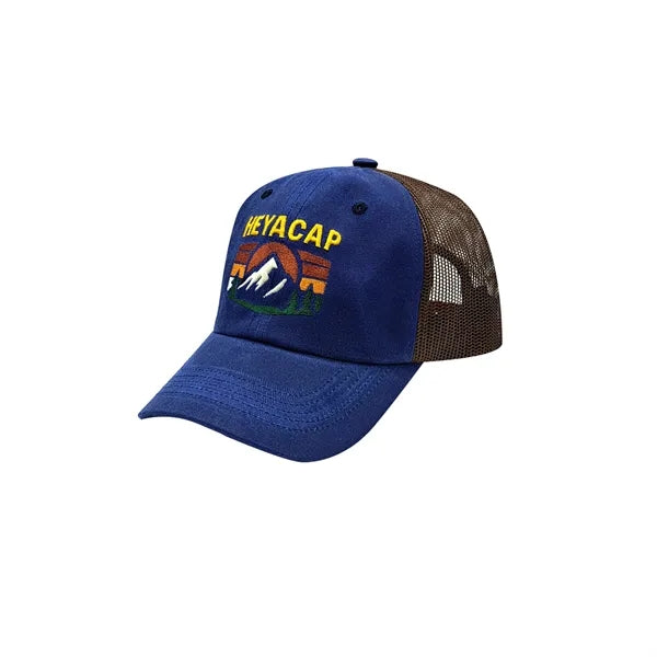 Heya custom made Retro Mountain Patch Mesh Back Trucker Hat