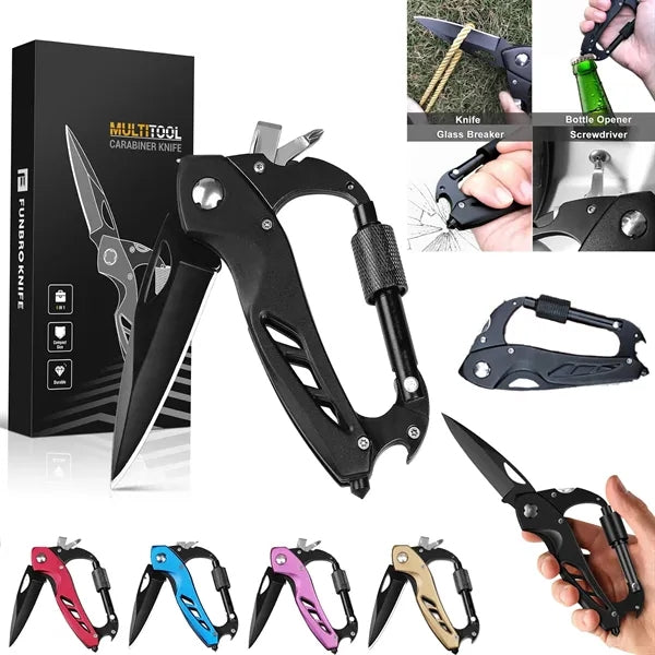 Multitool Carabiner with Pocket Knife