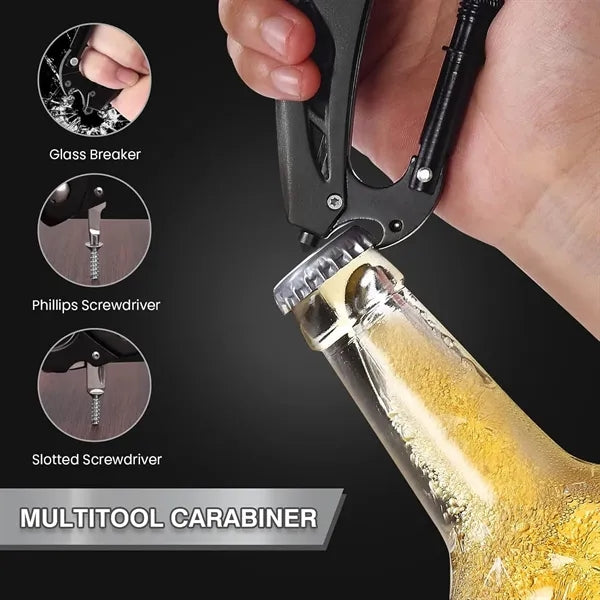 Multitool Carabiner with Pocket Knife