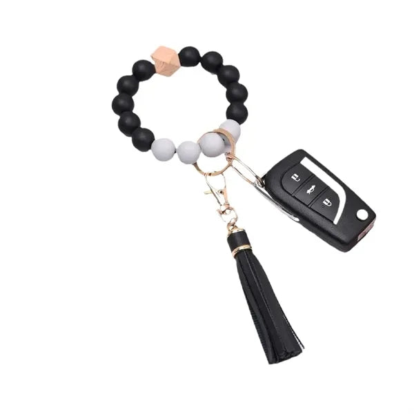 Silicone Beaded Bracelet Keychain