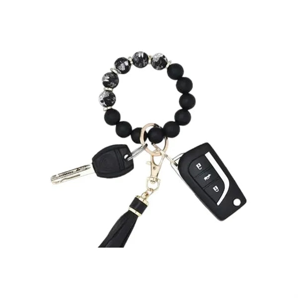 Silicone Beaded Bracelet Keychain
