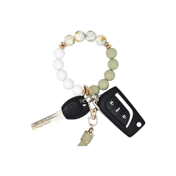 Silicone Beaded Bracelet Keychain