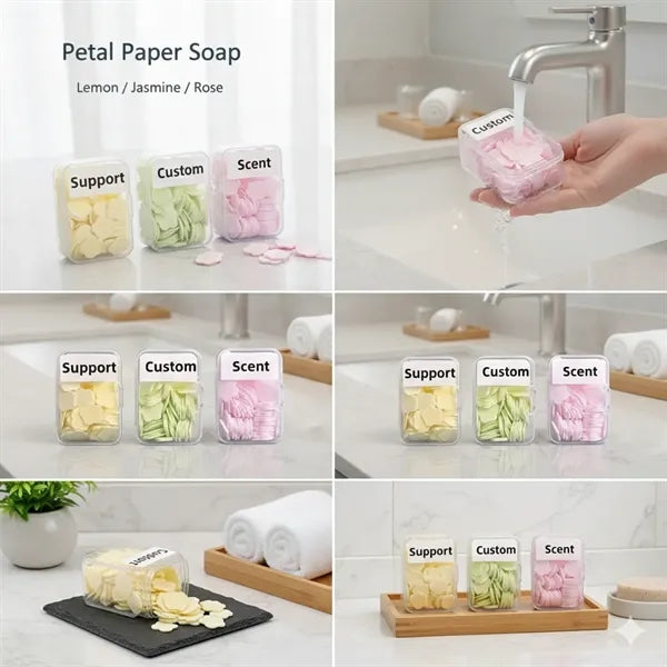 Logo Travel Hand Washing Paper Soap Sheets box