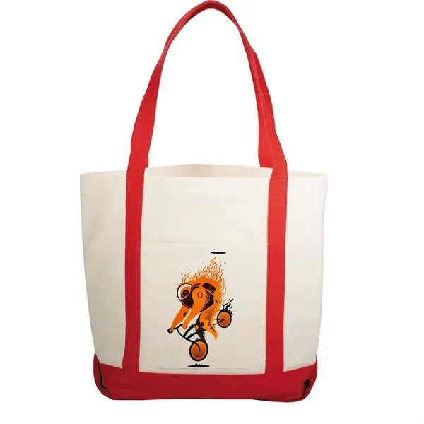 10 oz. Cotton Canvas Boat Tote Bags Front Pocket