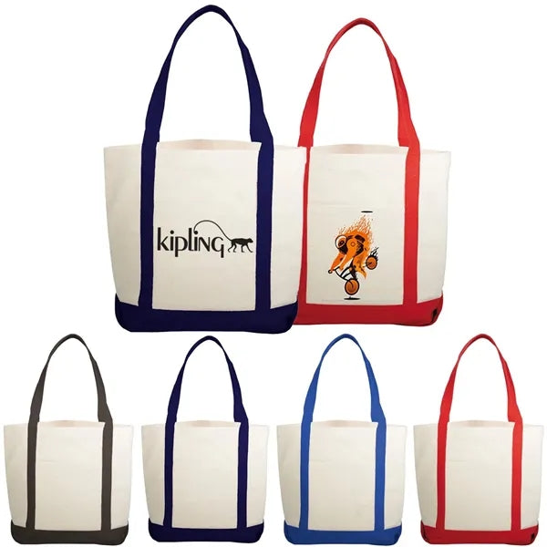 10 oz. Cotton Canvas Boat Tote Bags Front Pocket