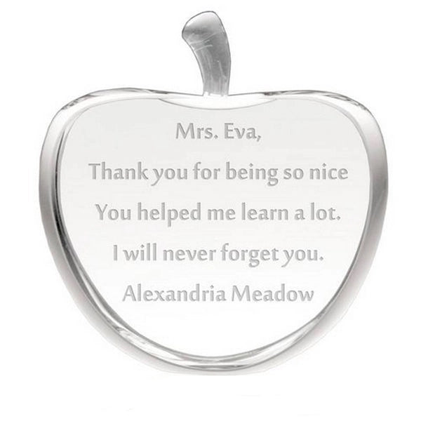 Engravable Crystal Apple Paperweight