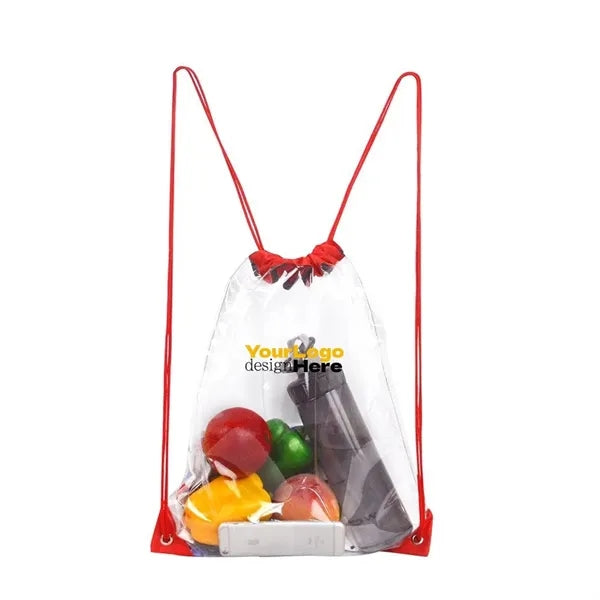 Clear Plastic Drawstring Bag