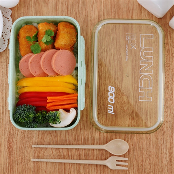 800ml Airtight Leakproof Wheat Straw Fiber Lunchbox