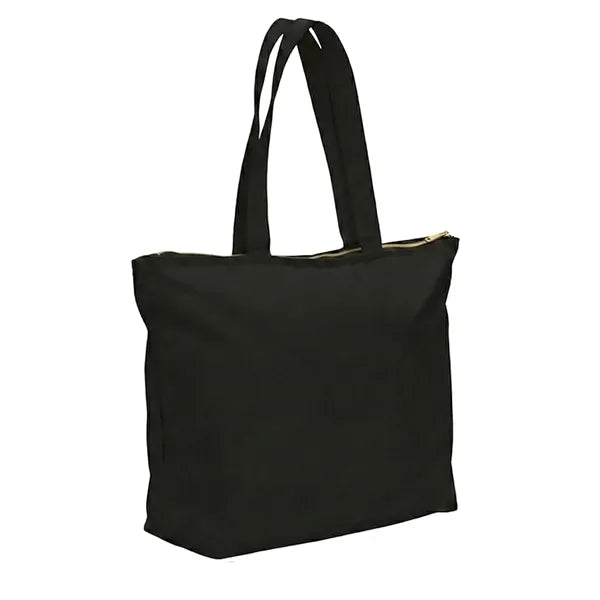 12 OZ Cotton Canvas Jumbo Zipper Tote Bag(20" x 15")