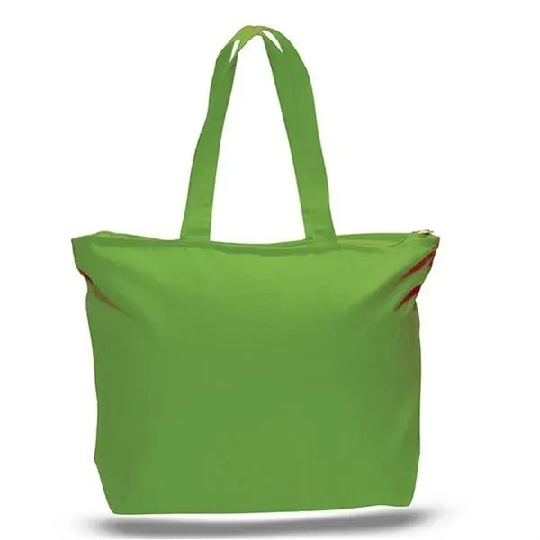 12 OZ Cotton Canvas Jumbo Zipper Tote Bag(20" x 15")