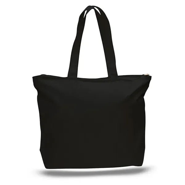 12 OZ Cotton Canvas Jumbo Zipper Tote Bag(20" x 15")