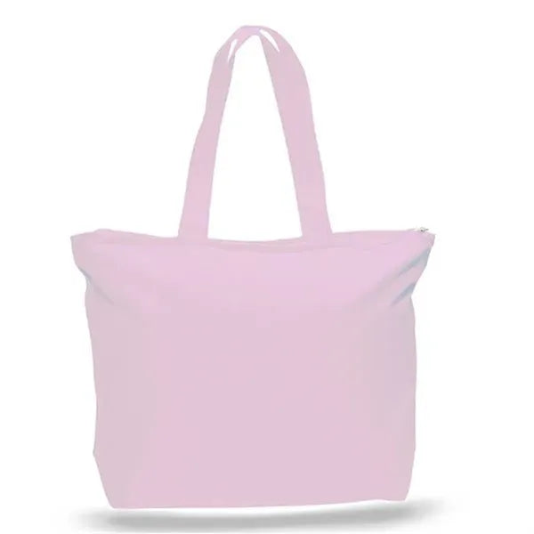 12 OZ Cotton Canvas Jumbo Zipper Tote Bag(20" x 15")