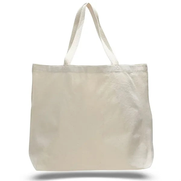 12 OZ Cotton Canvas Jumbo Zipper Tote Bag(20" x 15")