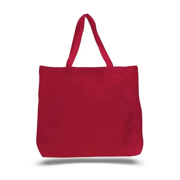12 OZ Cotton Canvas Jumbo Zipper Tote Bag(20" x 15")