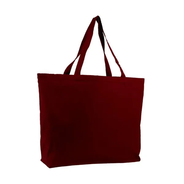 12 OZ Cotton Canvas Jumbo Zipper Tote Bag(20" x 15")