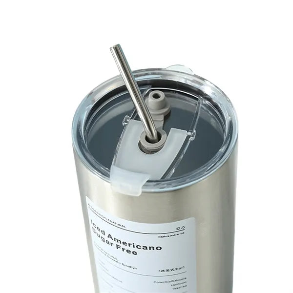 20Oz Stainless Steel Insulated Tumbler With Straw Lid