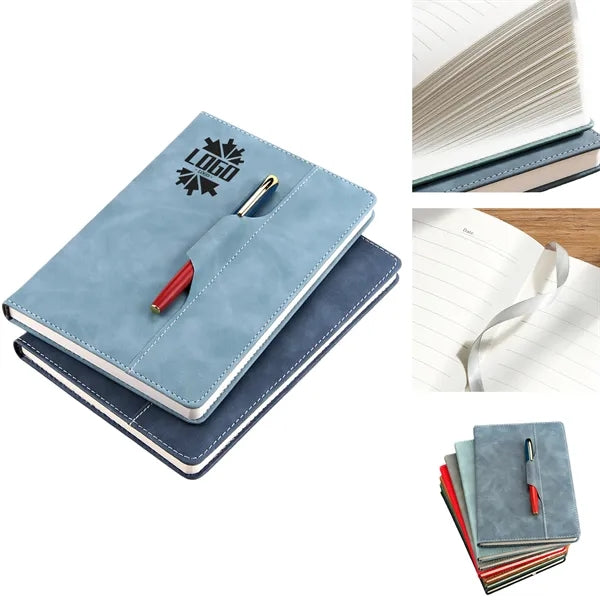 A5 Faux Leather Notebook With Pen Slot