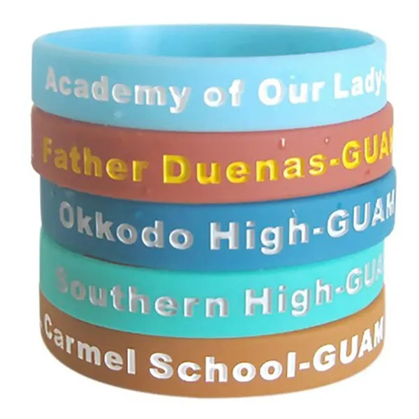 Filled Color Debossed Silicone Bracelet