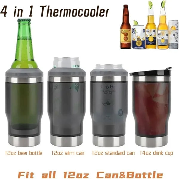 14oz Stainless Steel Can Holder Cooler with Opener