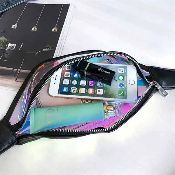 Fashionable Holographic Clear Neon Fanny Pack Waist Bag