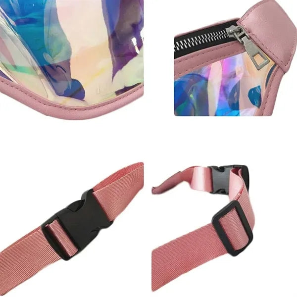 Fashionable Holographic Clear Neon Fanny Pack Waist Bag
