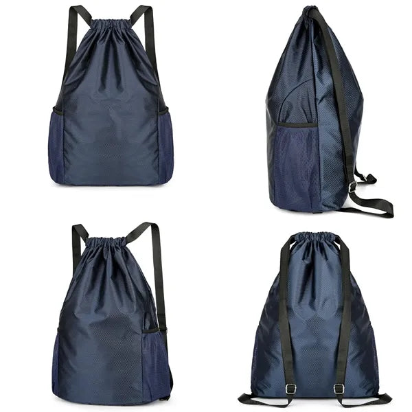 Large Water-Resistant Basketball Drawstring Backpack