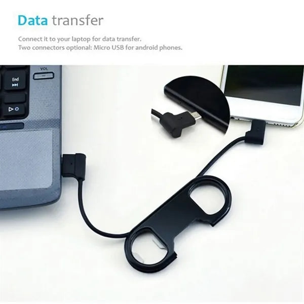 Bottle Opener Keyring with Integrated Charging Cable