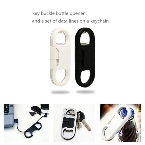 Bottle Opener Keyring with Integrated Charging Cable