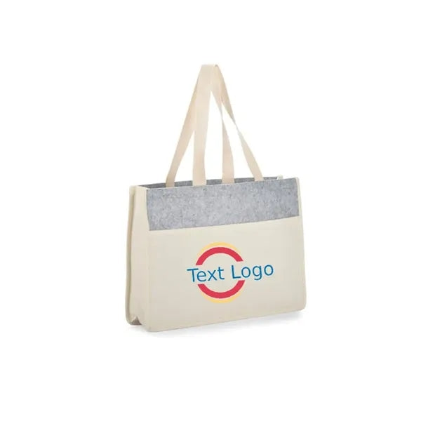 Organic Cotton And Felt Shopper Tote Bag