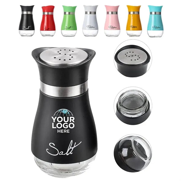 Stainless Steel Salt & Pepper Shakers Set with Glass Bottle