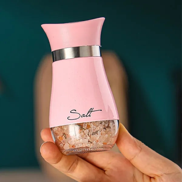 Stainless Steel Salt & Pepper Shakers Set with Glass Bottle