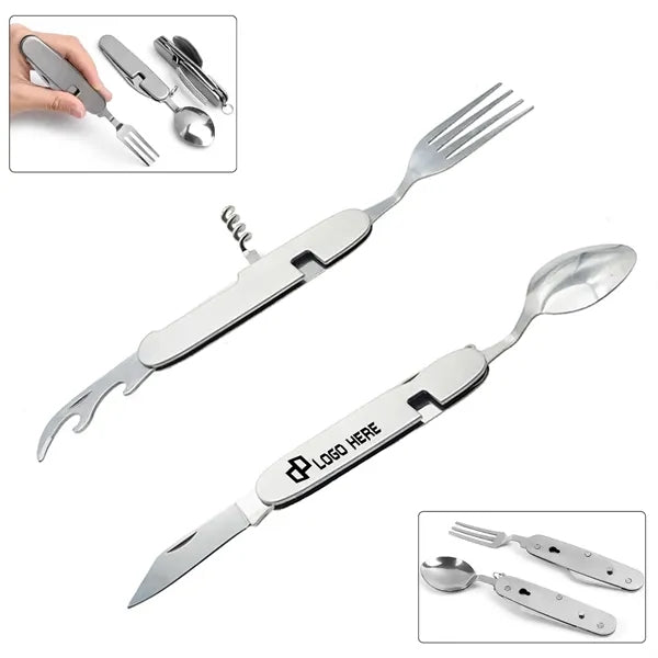 Folding Multifunction Detachable Camping Cutlery