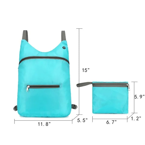 Lightweight Waterproof Foldable Backpack with Earphone Port