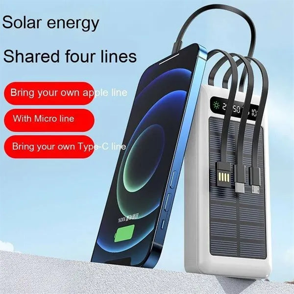 20,000mAh Solar Charging Power Bank with Built-in LED Light