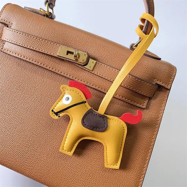 Faux Leather Horse Bag Charm