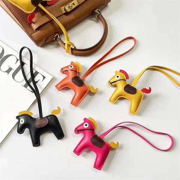 Faux Leather Horse Bag Charm