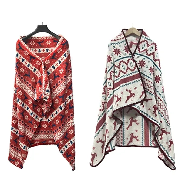 Coral Fleece Wearable Blanket w/ Pouch
