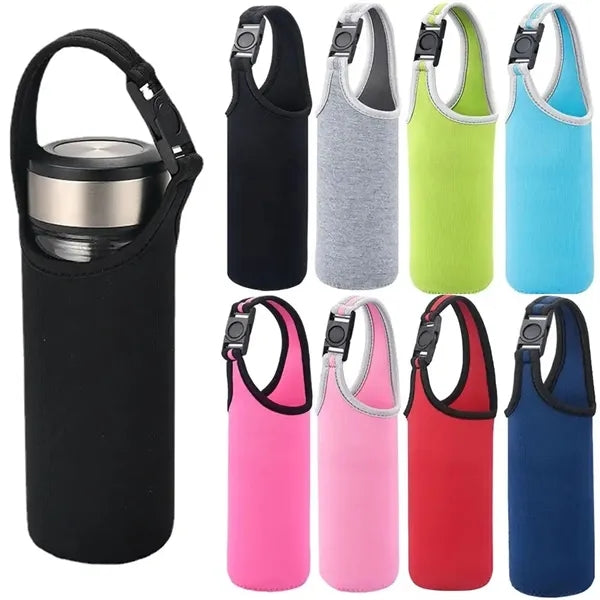 Water Bottle Carrier with Shoulder Strap Neoprene Sleeve