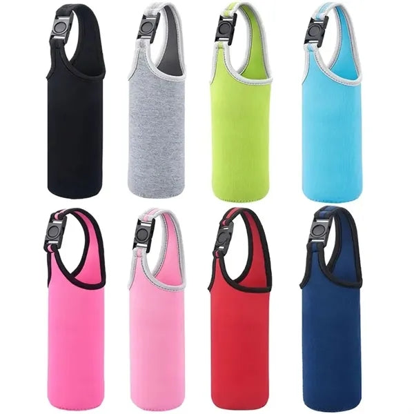 Water Bottle Carrier with Shoulder Strap Neoprene Sleeve