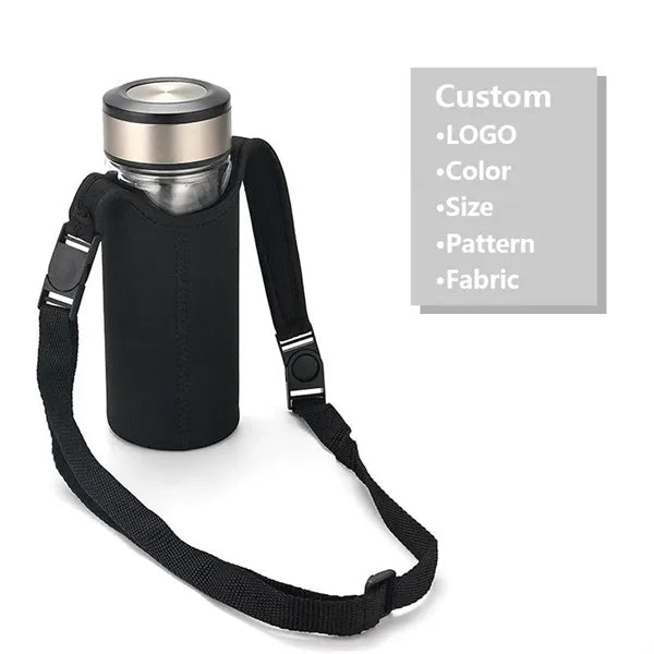 Water Bottle Carrier with Shoulder Strap Neoprene Sleeve