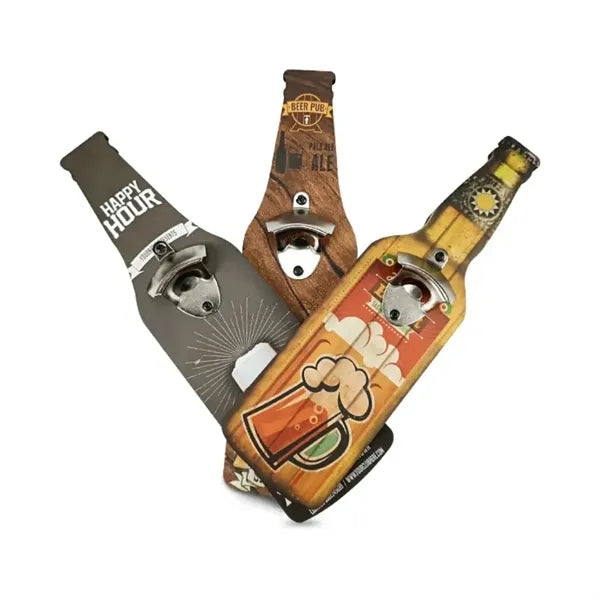 Wall-Mounted Bottle Opener on Customizable Wooden Board