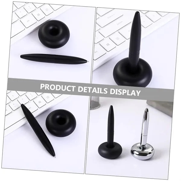 Floating Stand Black Silver Office Desktop Signature Pen