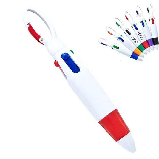 Four Color Ballpoint Pen With Buckle Clip