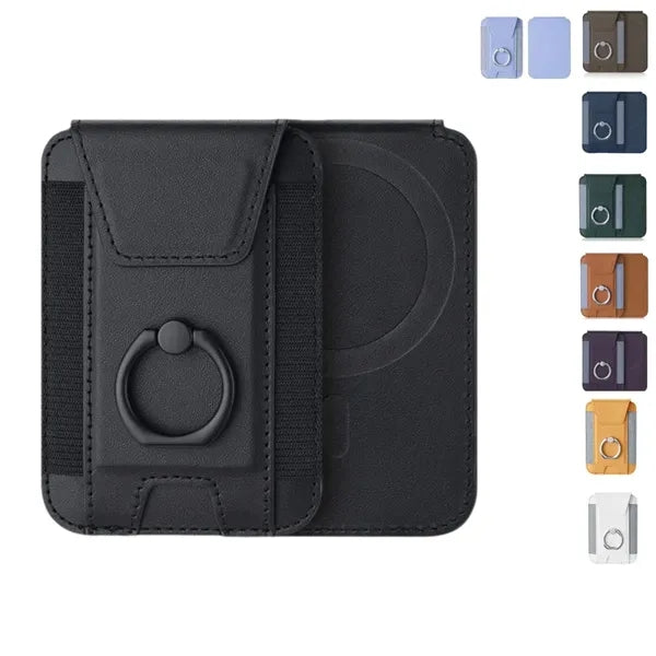 Strongest Magnetic Wallet Leather With Ring Stand