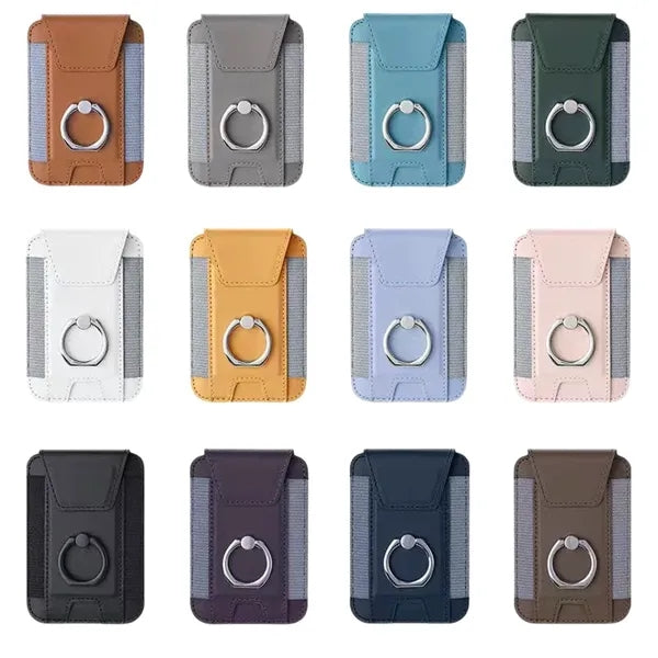 Strongest Magnetic Wallet Leather With Ring Stand