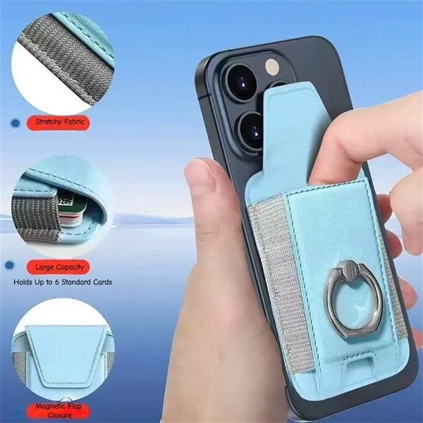 Strongest Magnetic Wallet Leather With Ring Stand