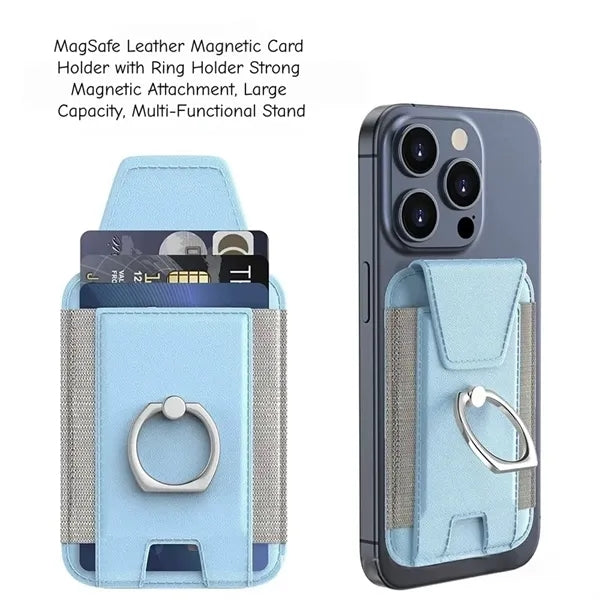 Strongest Magnetic Wallet Leather With Ring Stand