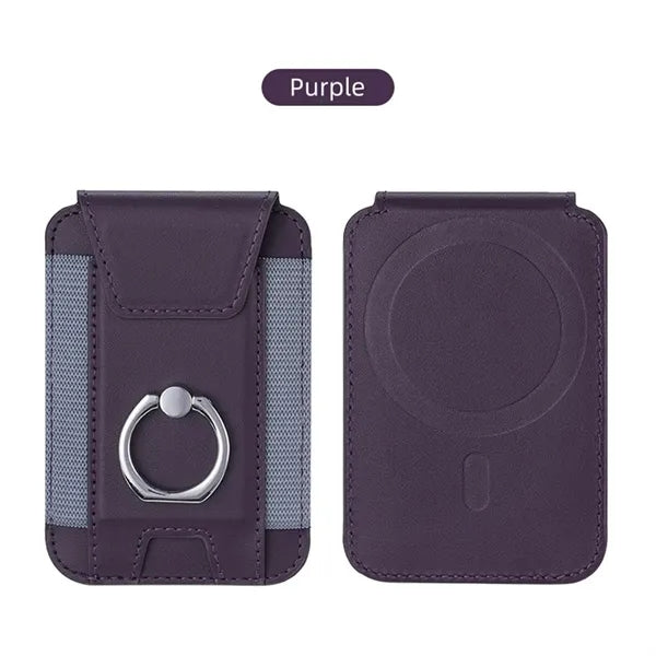Strongest Magnetic Wallet Leather With Ring Stand